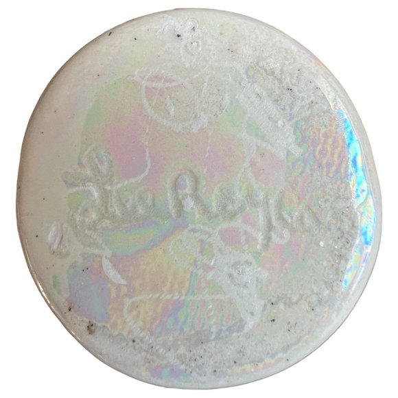 Vtg BUD VASE White Iridescent Shimmer Glossy Glaze Handcrafted Signed 9.75" Tall - Picture 7 of 12